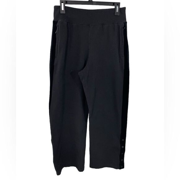 Athleta Retroplush Velvet Straight Leg Pant Black Size SMALL Athleisure Casual - Picture 2 of 11